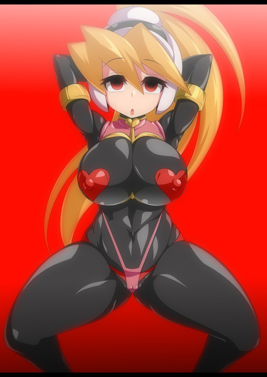 1girls big_breasts cameltoe ciel_(mega_man) empty_eyes female mega_man mega_man_zero mind_control pasties puffy_nipples semikichi spread_legs tagme