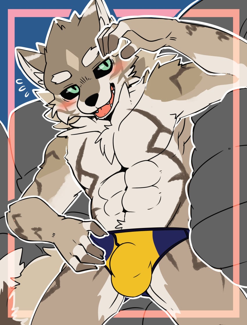 1boy absurd_res anthro blush bulge clothing hi_res lifewonders male male_only saku1saya seth_(tokyo_afterschool_summoners) solo tokyo_afterschool_summoners underwear