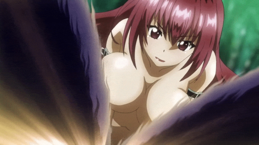 2010s animated animated_gif areolae bare_shoulders big_breasts bikini_warriors bouncing_breasts breast_focus breasts busty day exposed_breasts female fighter_(bikini_warriors) forest gainaxing hair heroine human large_breasts leaning_forward long_hair magenta_hair midriff naked navel nipples no_bra nude nude_female oppai outside pink_nipples purple_eyes screencap screenshot slow_motion solo topless upper_body voluptuous