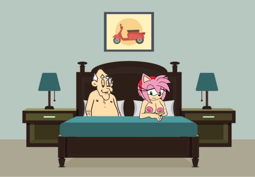 after_sex amy_rose artist_request cigarette cuckold duo elderly_male female hi_res humiliation large_breasts male male/female maynard sega sonic_(series) sonic_the_hedgehog_(series)