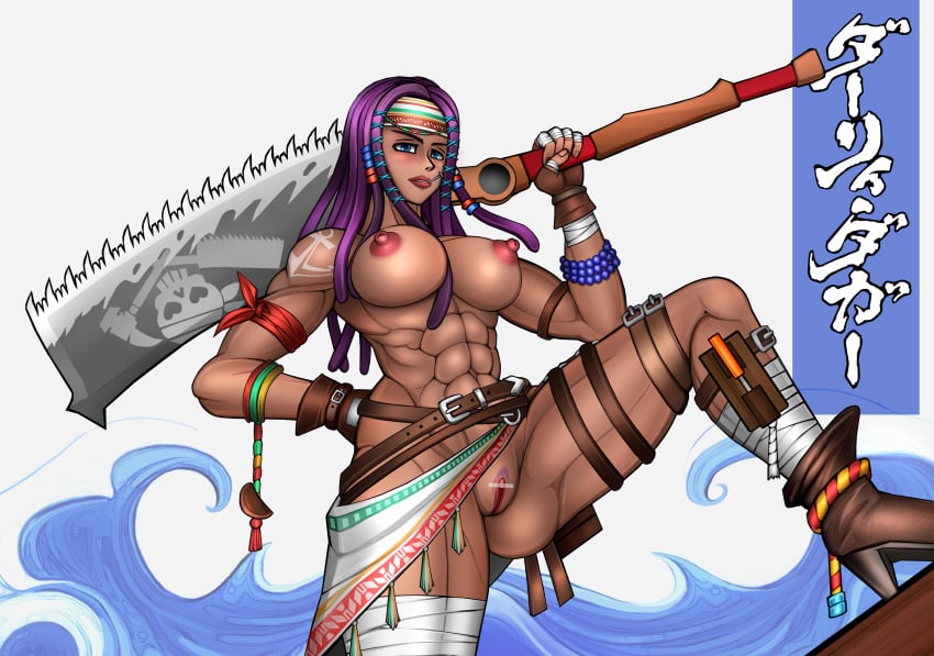 abs african african_female blackorb00 busty dark-skinned_female dark_skin darli_dagger female hourglass_figure muscular navel samurai_shodown snk toned wide_hips