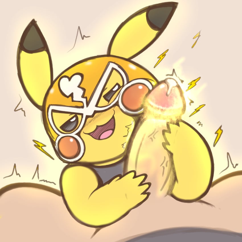 0611_shokun 1:1 2020 absurd_res anthro bodily_fluids clothing cosplay_pikachu cosplay_pikachu_(costume) cum duo electric_shock electricity electrostimulation erection female first_person_view forced_orgasm genital_fluids genitals half-closed_eyes handjob hi_res human human_on_anthro interspecies male male/ambiguous male_pov mammal mask narrowed_eyes nintendo open_mouth open_smile orgasm penile penis pikachu pikachu_libre pokémon_(species) poképhilia pokemon pov sex shock shocked shocking simple_background smile tongue video_games yellow_body