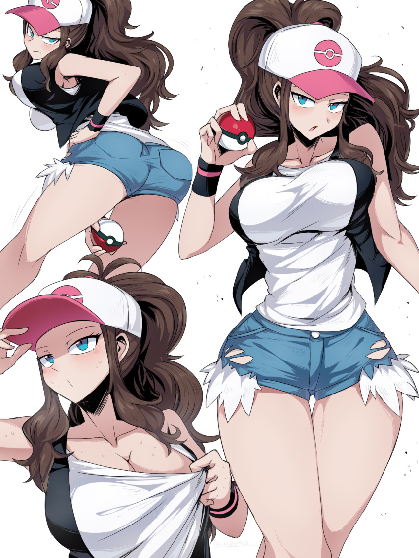 1girls 2021 armpits ass bare_shoulders bare_thighs big_ass big_breasts big_butt blue_eyes breasts brown_hair butt cleavage clothed clothed_female female female_only hilda_(pokemon) hips horny huge_ass huge_breasts huge_butt human large_ass large_breasts large_butt looking_at_viewer nintendo pokemon pose posing seductive seductive_eyes seductive_look shorts solo solo_female suzusiigasuki tagme thick thick_ass thick_thighs thighs tomboy voluptuous wide_hips