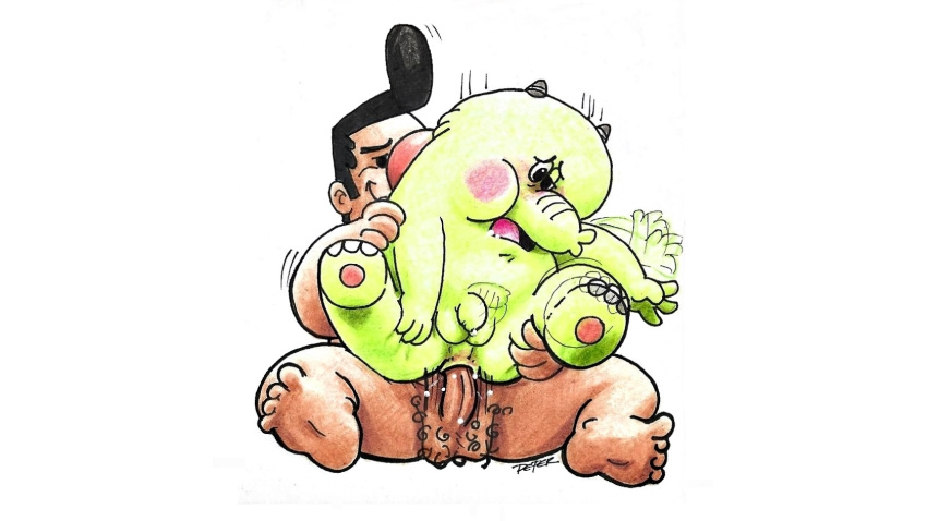 anal anal_sex balls cartoon_network duo feet fred_fredburger genitals green_body green_skin harold_(billy_and_mandy) hi_res human human_penetrating humanoid_genitalia humanoid_penis interspecies male male/male male_only male_penetrated male_penetrating male_penetrating_male mammal penetration penis peterdamart proboscidean simple_background the_grim_adventures_of_billy_and_mandy white_background