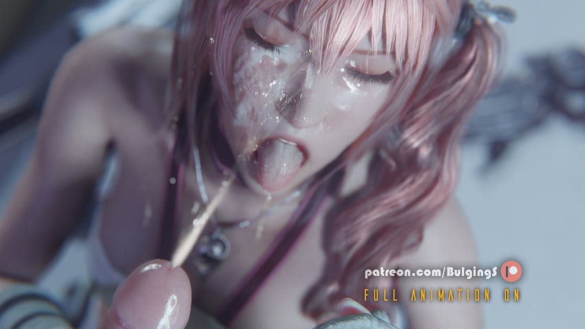 3d bulgingsenpai cum cumshot facial final_fantasy final_fantasy_xiii serah_farron sfm tagme uncensored