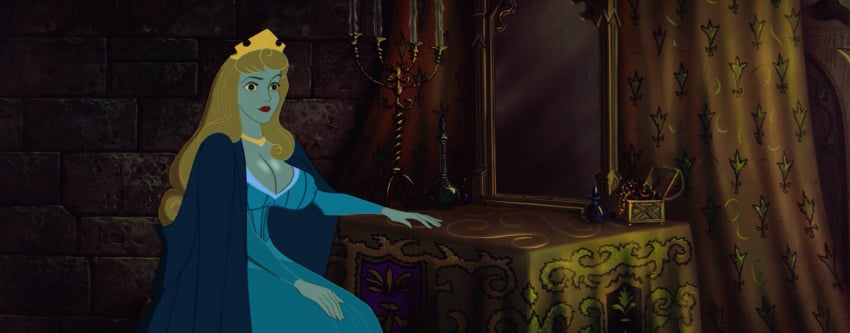 aurora_(sleeping_beauty) bedaxe big_breasts breasts cleavage disney disney_princess edit large_breasts princess royalty screenshot_edit sleeping_beauty_(1959_film)