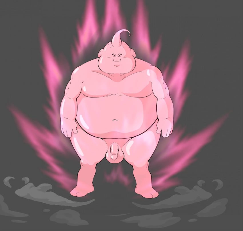 1boy alien alien_humanoid balls belly dragon_ball eroborus fat_buu genitals glistening_body hi_res humanoid humanoid_genitalia humanoid_penis majin majin_buu male male_only not_furry obese obese_humanoid obese_male overweight overweight_humanoid overweight_male penis pink_body pink_skin solo solo_male