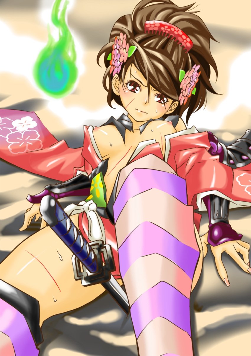 bad_end highres injury japanese_clothes jinkuro katana momohime muramasa_the_demon_blade sword weapon wound wounded