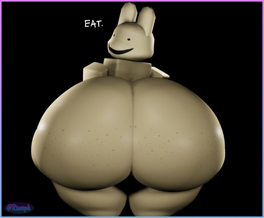 1boy 3d animal_hospital ass big_ass big_butt black_eyes booty bootylicious bottom_heavy bottomless bottomless_male bunny butt curvy fat_ass fat_butt huge_ass huge_butt intern_(animal_hospital) looking_at_viewer looking_back looking_back_at_viewer male male_only naked nude rabbit roblox roblox_game roblox_studio robloxian rusoph solo source_request talking_to_viewer text thick_ass thick_butt