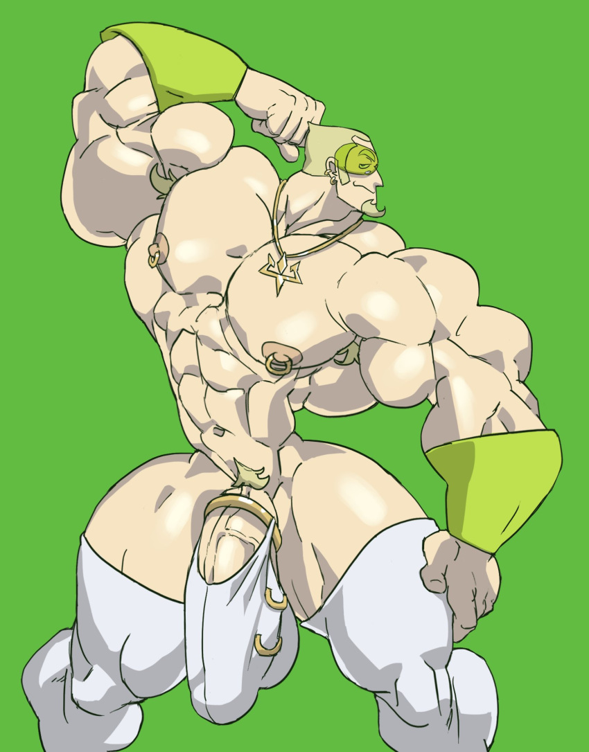 1boy armpit armpit_hair balls bara bulge faba_(pokemon) flaccid flexing human hunk hyper male male_only nintendo penis pokemon pokemon_sm remert solo solo_male underwear