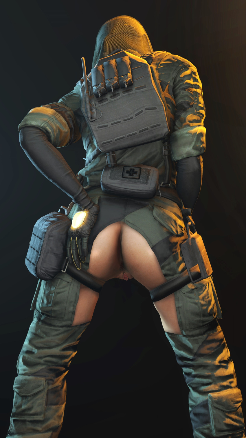 1girls 3d akatomasu ass asshole assless_chaps assless_pants bending_over female female_focus female_only fishnets hand_on_ass hand_on_hip hi_res hidden hidden_face highres hooded light-skinned_female light_skin looking_down masked military military_uniform nokk_(rainbow_six) open_clothes pants posing presenting presenting_anus presenting_hindquarters presenting_pussy pussy rainbow_six rainbow_six_siege sniper_veil soldier solo source_filmmaker spreading_ass straps tactical tactical_gloves tactical_vest thigh_strap tom_clancy trousers veil