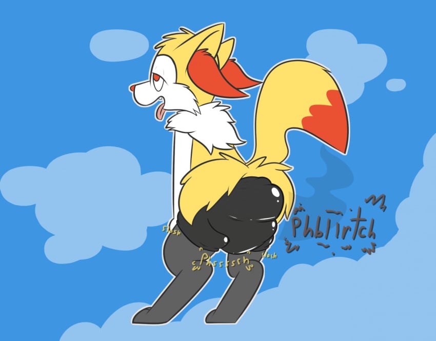 2021 anthro ass big_ears bodily_fluids bottomwear braixen breath canid canine clothed clothing crouching dirty_bottomwear english_text extended_arm fart feces feet female filth filthy fluffy fluffy_tail fox fur genital_fluids gesture hand_on_leg hand_on_own_leg hand_on_own_thigh hand_on_thigh happy hindpaw holding_leg holding_thigh hyper_mess hyper_messing leaning_on_self long_ears mammal nintendo obsidian_(character) open_mouth open_smile orange_body orange_fur pants paws peeing pokémon_(species) pokemon pokemon_(species) red_body red_eyes red_fur relieved ritzcat rubber rubber_suit scat smile soiling solo sound_effects standing story story_in_description text urine video_games wetting yellow_body yellow_fur