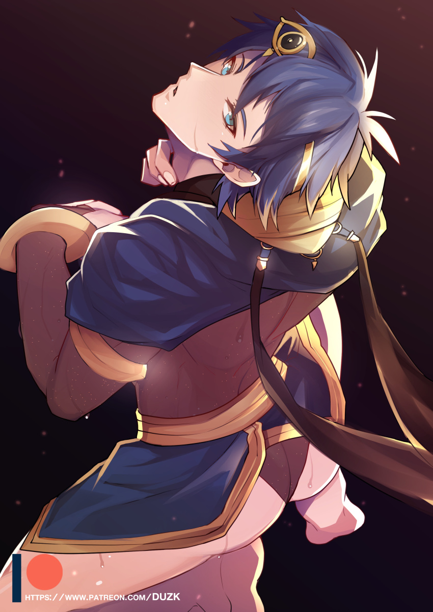 ass blue_eyes blue_hair duzk fire_emblem fire_emblem:_new_mystery_of_the_emblem fire_emblem_heroes gay gay_sex kris_(fire_emblem) kris_(male)_(fire_emblem) kris_(male)_(plegian)_(fire_emblem) male male_only solo solo_focus