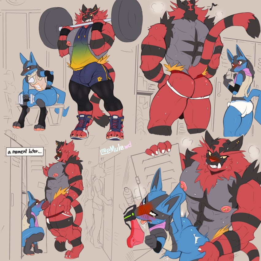 1:1 2021 2boys 3_toes 4_toes abdominal_bulge abs anal anal_penetration anal_sex anthro anthro_on_anthro anthro_penetrated anthro_penetrating anthro_penetrating_anthro ass balls balls_outline bara barbell biceps big_dom_small_sub blue_body blush bodily_fluids bulge butt butt_size_difference canid canine claws clothed clothing dark_skin detailed_bulge digitigrade dominant drooling dumbbell duo ear_piercing ear_ring emule emule_(artist) english_text erection exercise fangs feet felid feline fellatio femboy fluffy footwear fur furry gay generation_4_pokemon generation_7_pokemon genital_outline genitals gym hi_res incineroar jockstrap locker_room looking_pleasured lucario male male/male male_only male_penetrated male_penetrating male_penetrating_male mammal muscular muscular_anthro muscular_male musk naked nintendo nipple_piercing nipples nude oral oral_penetration partially_clothed pecs penetration penile penis penis_outline piercing pokemon pokemon_(species) pokemon_dppt pokemon_sm public red_body red_fur ring_piercing saliva sex sharp_teeth shirt shy size_difference sudden sweat tank_top tears teeth text toeless_footwear toes tongue tongue_out topwear underwear video_games weightlifting weights workout yaoi