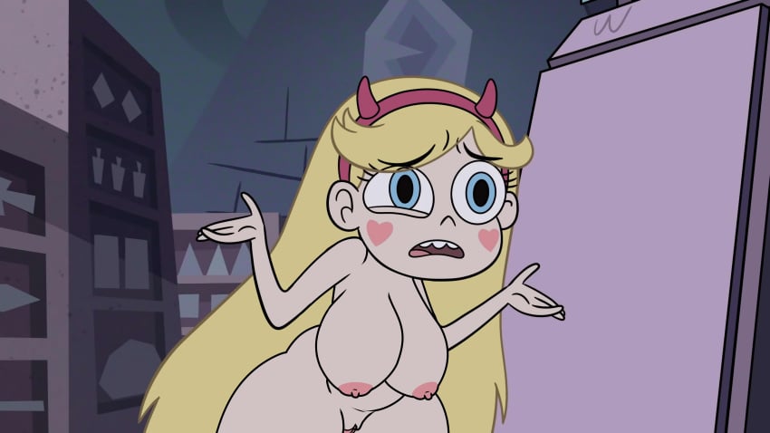 accurate_art_style big_breasts casual disney disney_channel edit gigantic_ass heart_cheeks huge_breasts leaning_forward long_hair nipples public pussy screencap screenshot screenshot_edit shrug star_butterfly star_vs_the_forces_of_evil tagme thebrise wide_hips