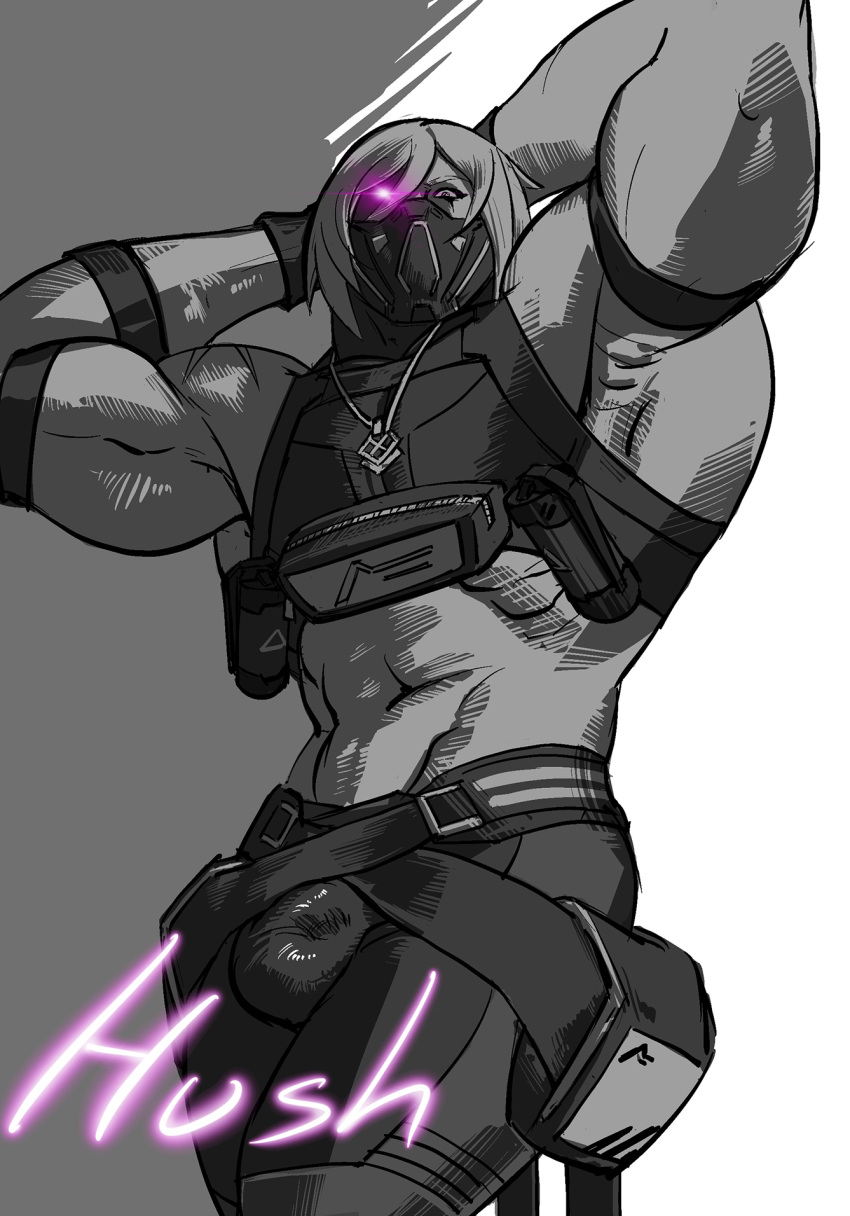 1boy armed bulge fortnite genderswap genderswap_(ftm) hush_(fortnite) junarwoo male_only masculine muscular rule_63 tagme