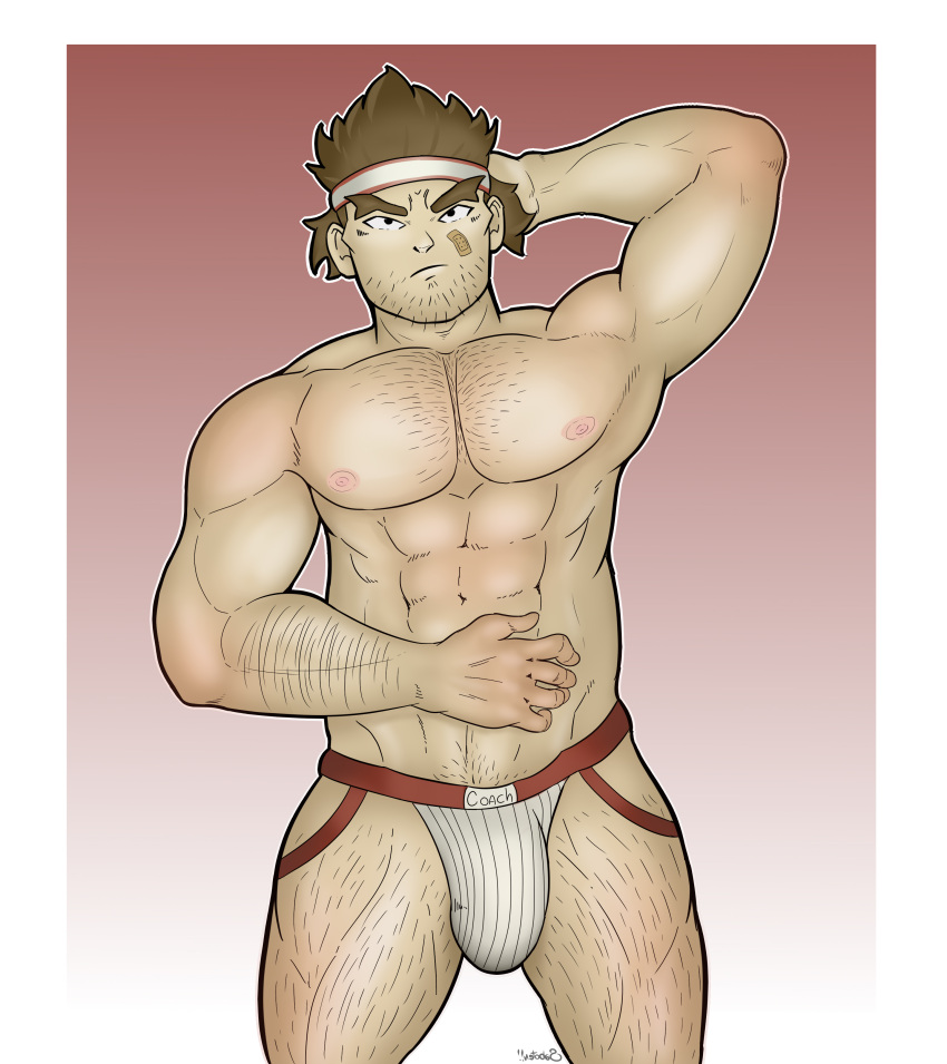 black_eyes brown_hair code_lyoko headband jim_morales naked underwear