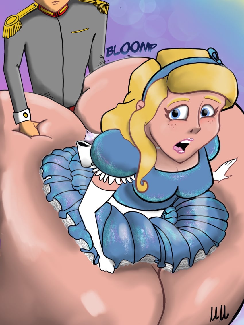 ass_bigger_than_body ass_expansion between_ass blonde_hair blue_dress bottom_heavy cinderella_(1950_film) cinderella_(disney) colored disney disney_princess freckles headband hyper_ass prince soft_ass squeezing_butt tagme thedoubleblue