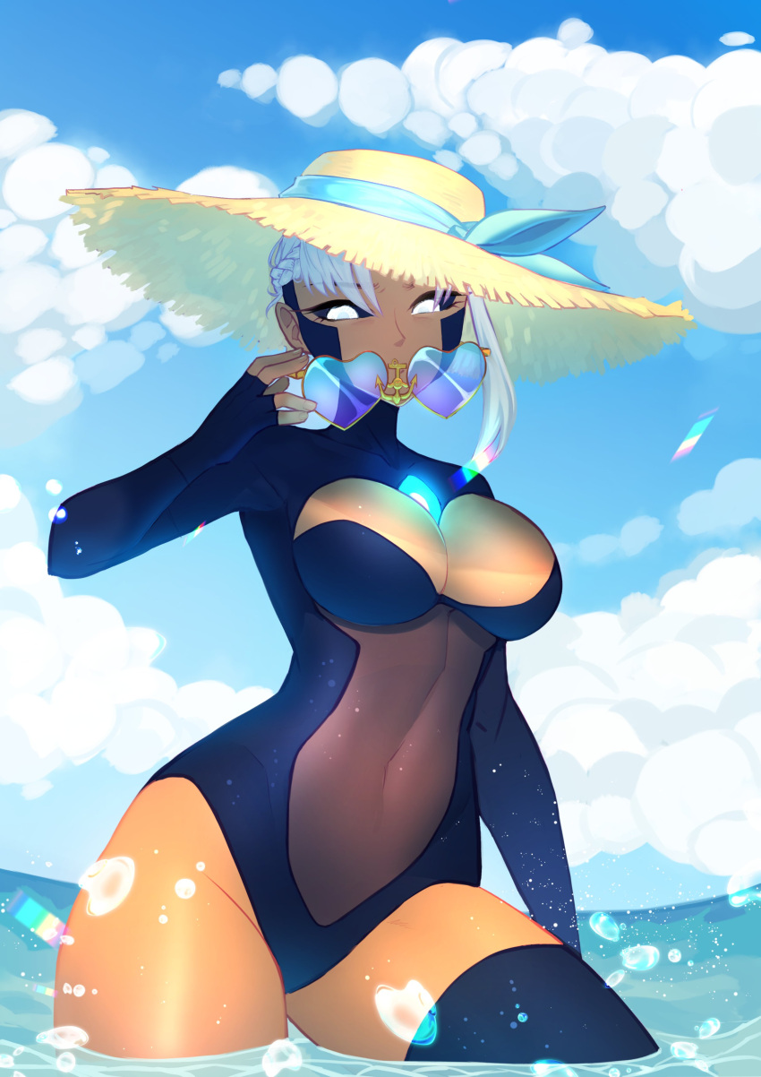 big_breasts brawlhalla eirlys female female_only sea swimsuit val_(brawlhalla)