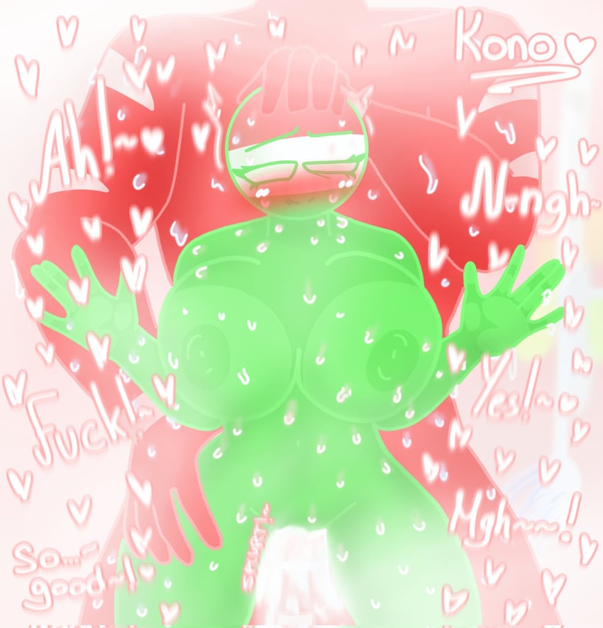 austria_(countryhumans) blush countryhumans countryhumans_girl fucked_from_behind grabbing_from_behind hands_on_glass hands_on_hips head_grab holding_head hungary_(countryhumans) kono konoboyhe moaning sex size_difference