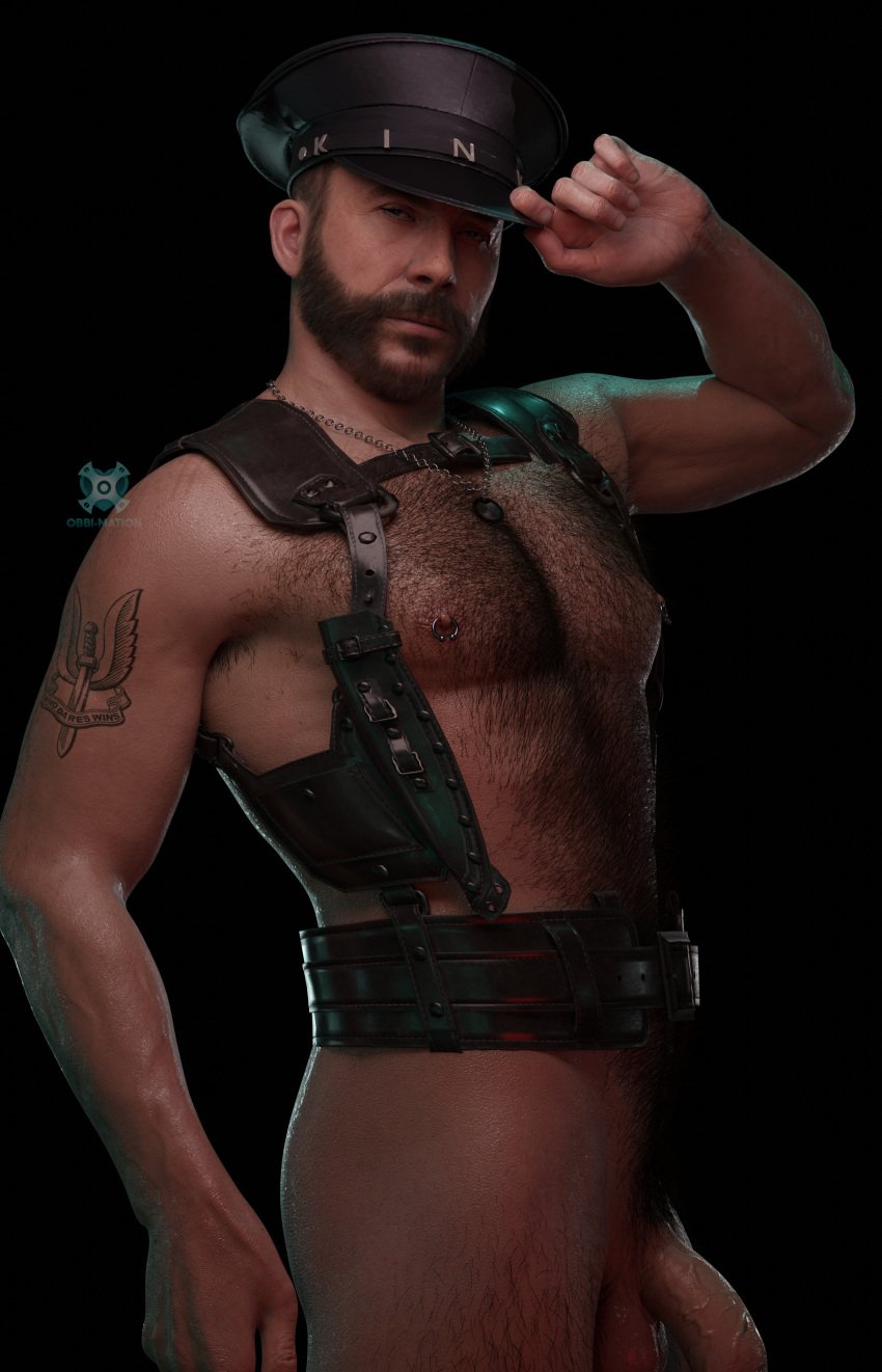 3d 3d_(artwork) 3d_model activision bdsm_gear call_of_duty call_of_duty_modern_warfare_2_(2022) captain_price flaccid flaccid_cock flaccid_penis hairy hairy_male harness infinity_ward john_price light-skinned_male light_skin obbi_mation pubic_hair solo solo_focus solo_male veiny veiny_penis