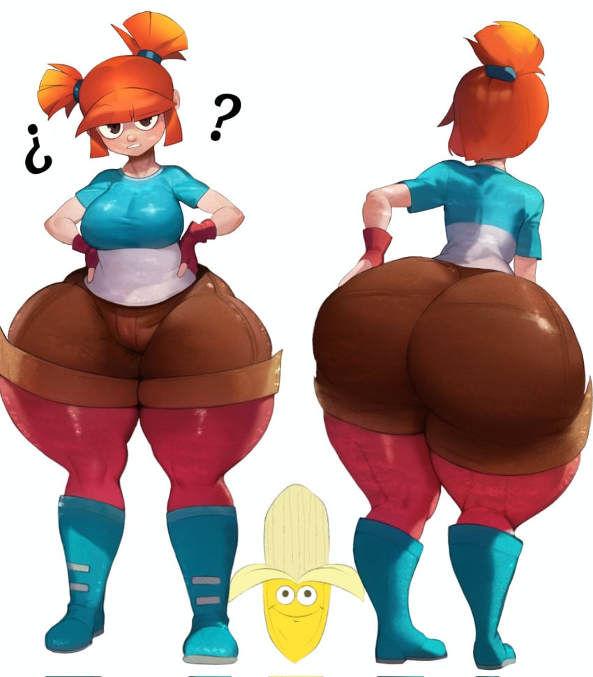 1girls ass big_ass big_butt brown_eyes brown_pants clothed female female_only hips huge_ass patrice_blazing plants_vs_zombies plants_vs_zombies_2:_it's_about_time plants_vs_zombies_3 red_head senior_garabato short_hair shorts solo solo_focus thick_thighs thighs tomboy topless topless_female video_game_character video_games voluptuous voluptuous_female wide_eyed wide_hips zrhap