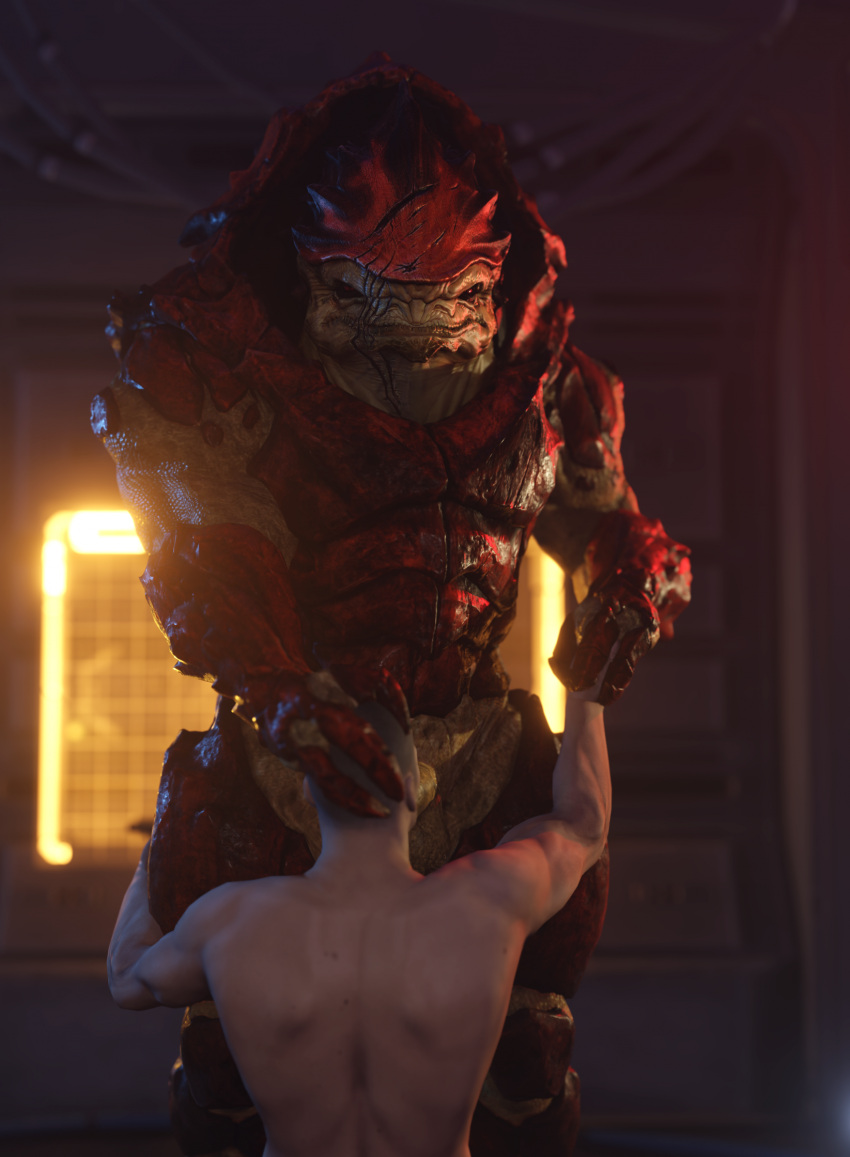 3d 3d_(artwork) alien big_penis cheap-wazoo commander_shepard digital_media_(artwork) duo erection fellatio gay genitals hand_holding hi_res holding_head huge_cock human human_on_humanoid humanoid humanoid_genitalia humanoid_penis interspecies kneeling krogan male male/male male_only male_penetrated male_penetrating male_penetrating_male maleshep mammal mass_effect muscular muscular_male nude oral oral_penetration penetration penile penis sex urdnot_wrex