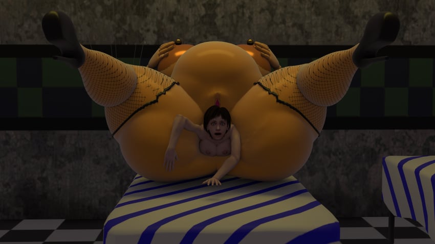 anal anal_vore animal_humanoid animatronic big_breasts fishnets five_nights_at_freddy's heels jackiller nipple_piercing nipples pussy rebecca_chambers resident_evil thick_ass thick_thighs toy_chica_(cyanu) toy_chica_(fnaf) vore vore_belly yellow_skin