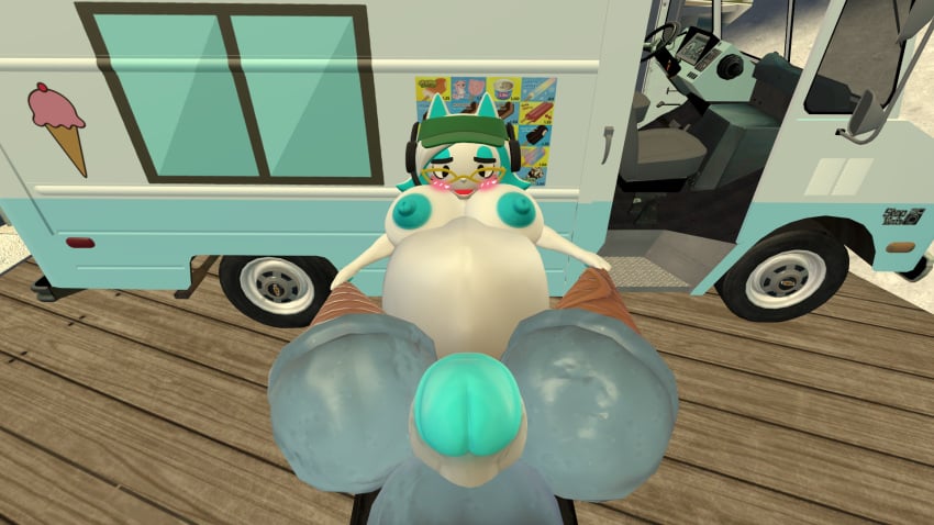 1futa 3d anthro bbw bbw_mom beach belly big_ass big_balls big_belly big_breasts big_nipples big_penis blush breasts chevrolet_stepvan completely_nude fat futa_only futanari garry's_mod glasses glitch_productions gmod hat headphones ice_cream ice_cream_on_penis ice_cream_truck kabalmystic karen_(smg4) naked_glasses naked_hat naked_headwear nude nude_futanari pregnant pregnant_futa sitting smg4 solo