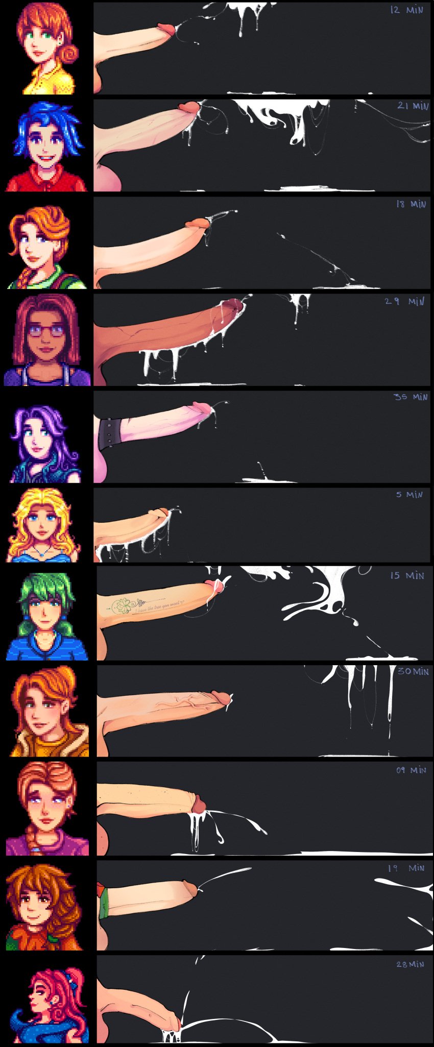 6+futas abigail_(stardew_valley) animal_ears areolae artist_request balls big_balls big_penis breasts caroline_(stardew_valley) comparing comparing_penis cum dark-skinned_futanari dark_penis dark_skin ejaculation emily_(stardew_valley) erection foreskin futa_only futanari girl haley_(stardew_valley) hands-free handsfree_ejaculation human jodi_(stardew_valley) leah_(stardew_valley) light-skinned_futanari light_skin marnie_(stardew_valley) maru_(stardew_valley) milf nipples nude partially_retracted_foreskin penis penis_size_chart penis_size_comparison penis_size_difference penny_(stardew_valley) robin_(stardew_valley) sandy_(stardew_valley) size_difference small_penis smooth_balls smooth_penis source_request stardew_valley uncut