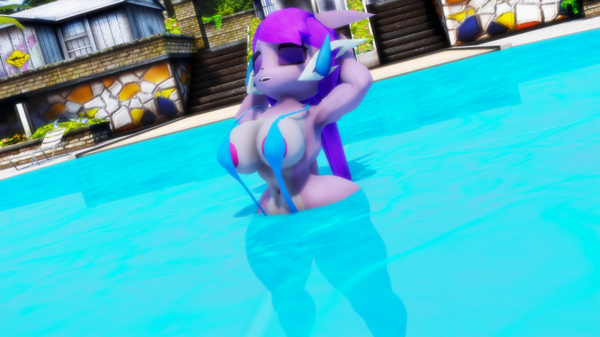 anthro aquatic_dragon beach bikini dragon female female_protagonist freedom_planet freedom_planet_2 pool sahanovazamat sash_lilac sling_bikini video_games water_dragon