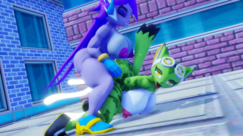 ahe_gao anthro aquatic_dragon corazon_tea cum cum_inside dragon feline female female_penetrated female_protagonist freedom_planet freedom_planet_2 from_behind futa_on_female futanari nude nude_female sahanovazamat sash_lilac video_games water_dragon wildcat