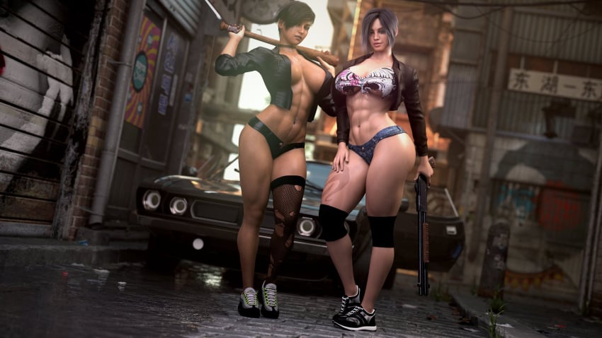 2girls 3d ascension_(artist) athletic athletic_female big_breasts bottom_heavy breasts busty chest curvaceous curvy curvy_figure digital_media_(artwork) female female_focus fit fit_female grey_hair hips hourglass_figure huge_breasts human humanoid kokoro_(kokoro3dx) large_breasts legs light-skinned_female light_skin lips markings mature mature_female olive_skin original original_character original_characters round_ass round_breasts round_butt short_hair slim_waist sliver_hair tamara_(ascension) tan_skin thick thick_legs thick_thighs thighs top_heavy top_heavy_breasts voluptuous voluptuous_female waist wide_hips