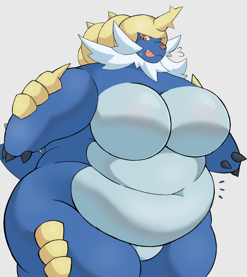 0907_kapi anthro anthrofied big_breasts breasts chubby fat female fur furry game_freak nintendo pokemon pokemon_(species) samurott solo solo_focus thick_thighs wide_hips