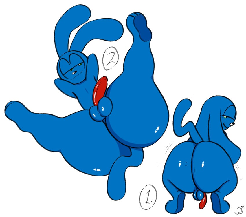 1boy anthro balls big_ass big_thighs blue_fur danno_cal_drawings digital_art digital_drawing_(artwork) digital_media_(artwork) fur genitals hi_res highres huge_ass hybrid jiggling_ass kappi0 lagomorph large_ass leotard loaltoff male male_only mammal monkey naked nude penis primate rabbit riggy_the_runkey self_upload simple_background tagme testicles twerk twerking watermark white_background youtube