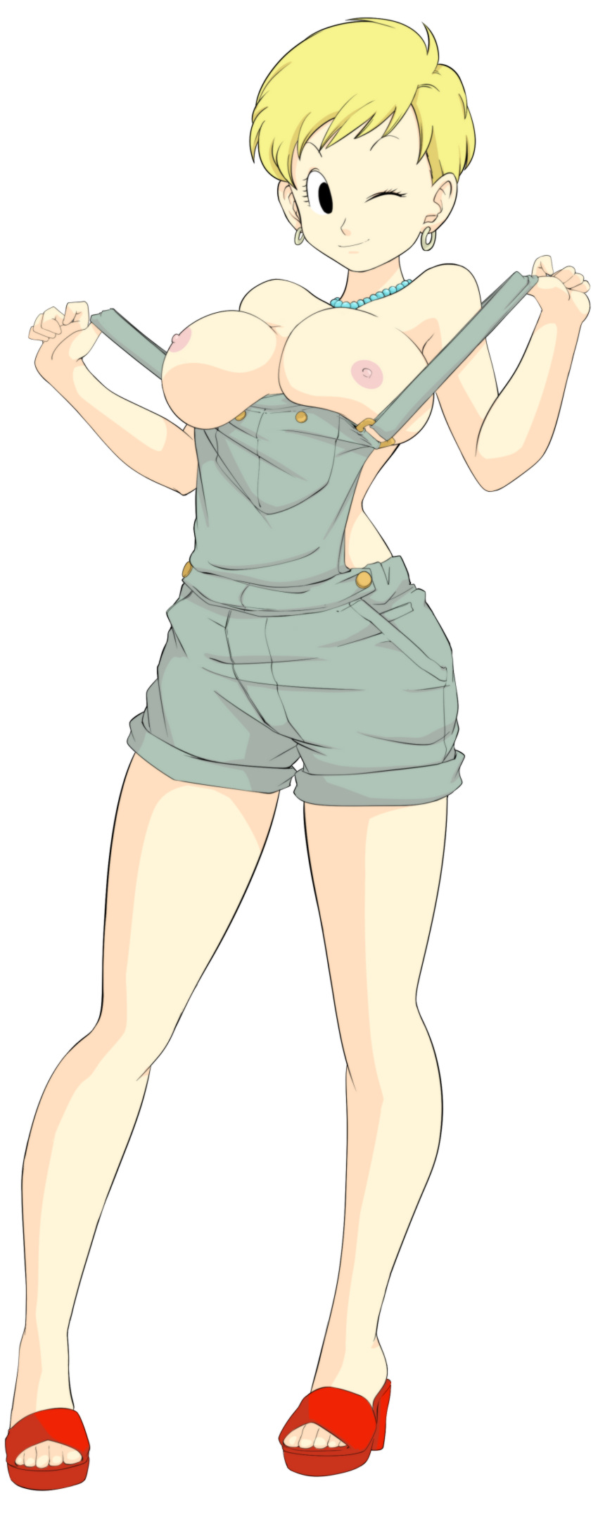 1girls alpha_channel big_breasts blonde_hair breasts caisama dragon_ball dragon_ball_super for_sticker_use huge_breasts naked_overalls nipples no_background overalls png short_hair shounen_jump sticker_template tights_(dragon_ball) tights_briefs transparent_background transparent_png very_short_hair