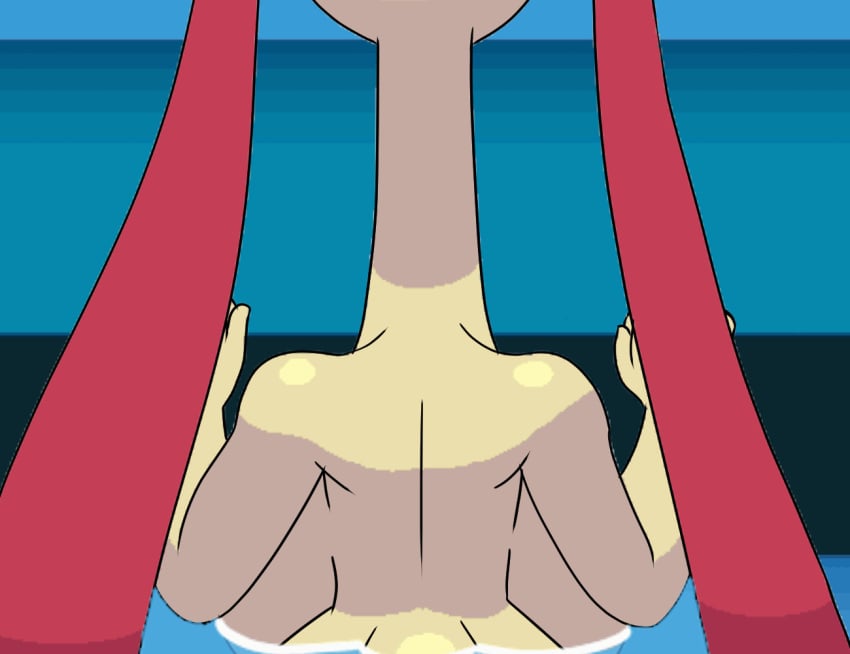 animated anthro anus ass_shake big_ass big_breasts breasts fish milotic nintendo pokémon_(species) pokemon pokethot's pool pussy tail tansau vagina water