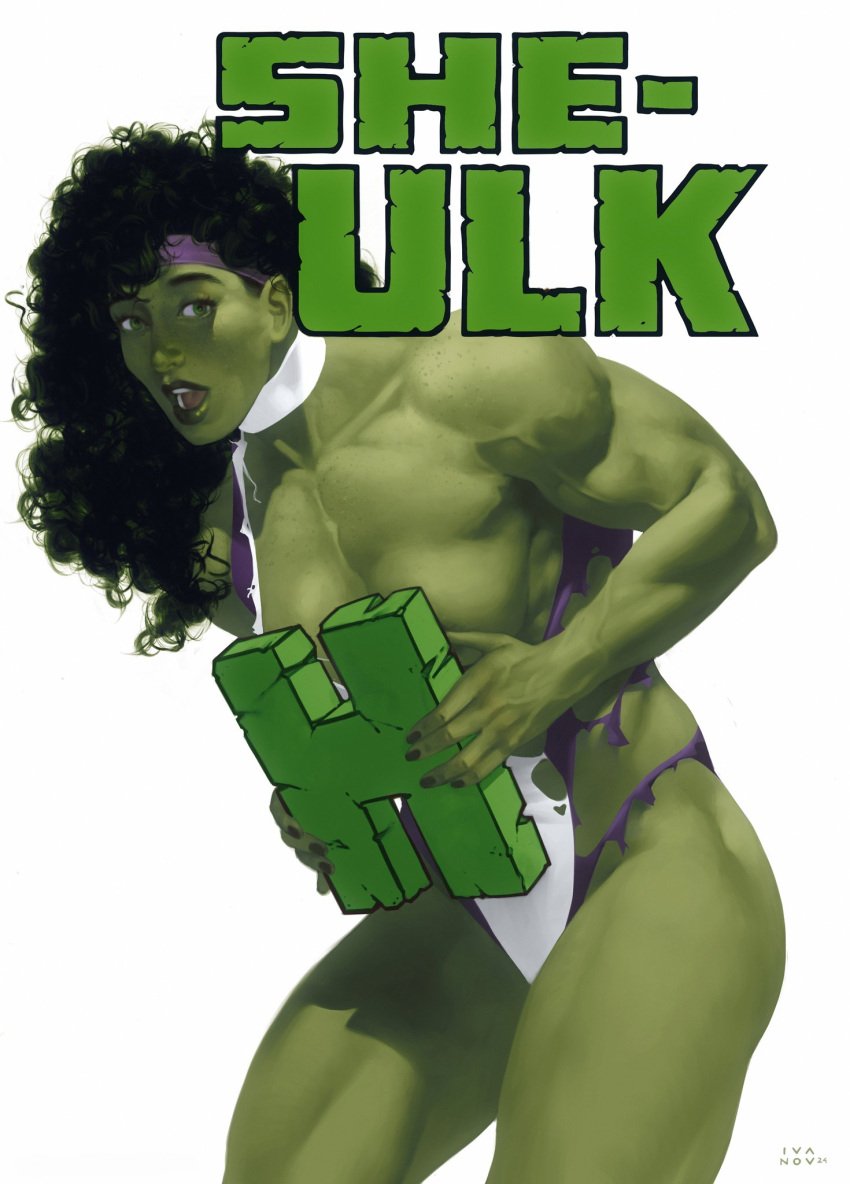 1girls 2024 artist_name cover_page dima_ivanov embarrassed_nude_female female female_only green-skinned_female green_body green_eyes green_hair green_skin headband holding_letter hulk_(series) looking_at_viewer marvel marvel_comics muscles muscular muscular_female open_mouth parody she-hulk solo tagme torn_clothing veiny_muscles wavy_hair