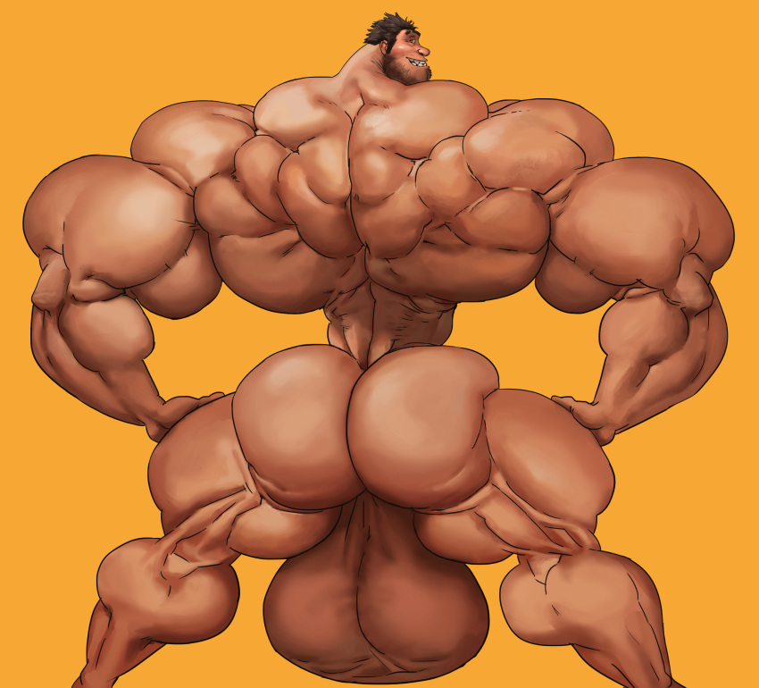 1boy 20th_century_fox abs arm_hair armpit_hair beard beefy biceps black_hair dreamworks facial_hair grug_crood hands_on_hips huge_balls huge_cock huge_testicles human hung hyper hyper_balls hyper_genitalia hyper_muscles hyper_penis hyper_testicles looking_back looking_back_at_viewer low_hanging_balls male male_only muscle muscles muscular_arms muscular_back muscular_legs muscular_male muscular_thighs nude nude_male pecs remert smile smiling smiling_at_viewer smooth_skinned_male solo tan_skin the_croods thick_thighs universal_studios