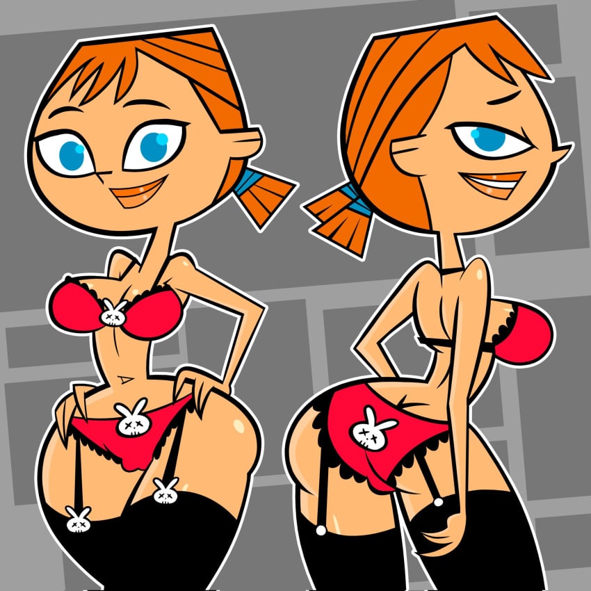 1girls ass big_ass big_boobs big_breasts big_butt boobs breasts butt carazar_zone crimson_(tdi) female female_only girl lingerie lingerie_only panties panties_only solo the_ridonculous_race total_drama_island