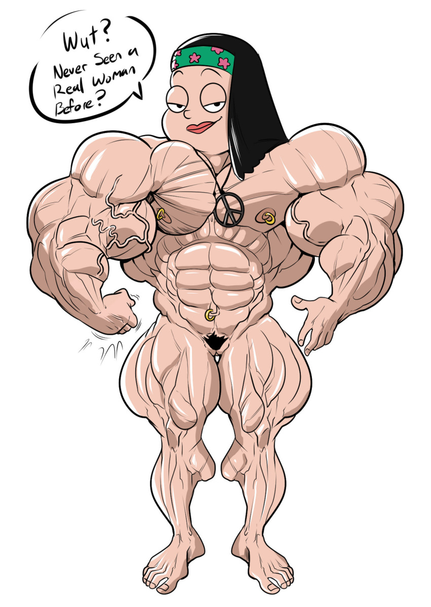 american_dad breastless female_muscular guitartist03 hayley_smith hyper_muscles muscle muscle_girl muscle_growth muscular_female nipple_piercing nude_female tagme