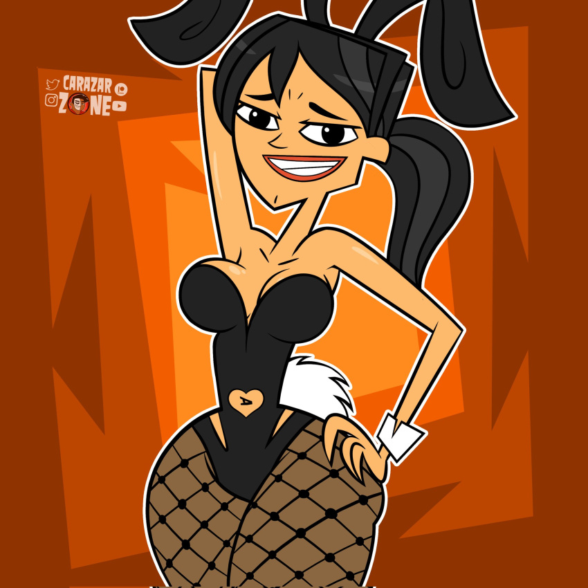 1girls bunnysuit carazar_zone disventure_camp female female_focus female_only fishnets kristal_(disventure_camp) odd_nation_cartoons