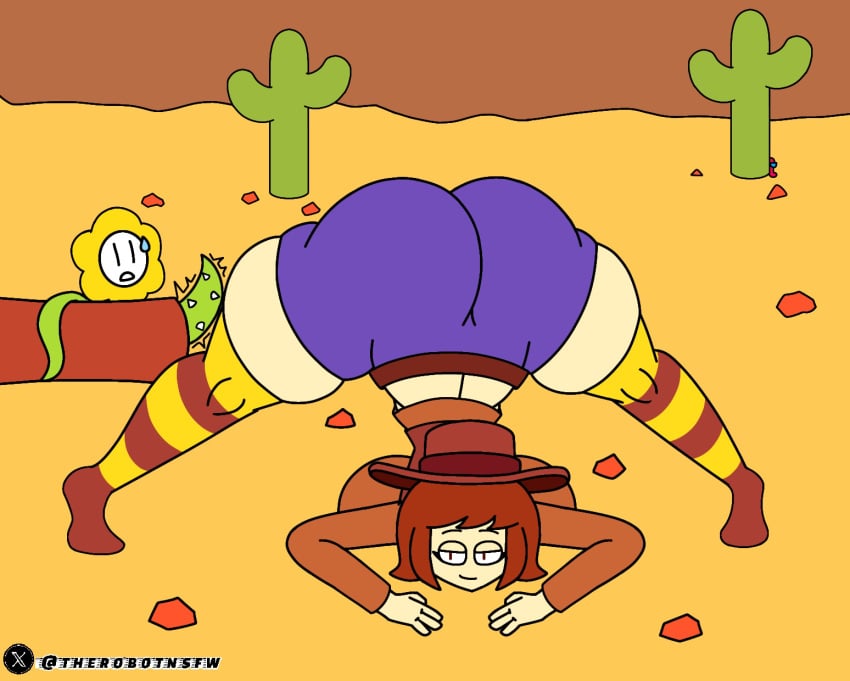 ass big_ass big_breasts breasts clothes clover_(undertale_yellow) clover_female_(undertale_yellow) cowgirl female female_clover female_version flowey_(undertale) flowey_the_flower genderbend genderswap gigantic_ass gigantic_breasts gigantic_butt hat huge_ass huge_breasts huge_butt huge_legs jackochallenge jackopose legs long_socks nsfw_un other_version pants_shorts pervert perverted_look sheriff therobotnsfw tight_clothes tight_clothing tight_pants tight_socks undertale undertale_(series) undertale_au undertale_yellow