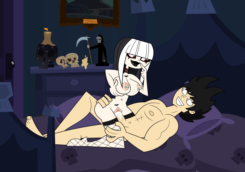 1boy 1girls boy crimson_(tdi) female girl goth goth_girl male pennsatucky sex the_ridonculous_race total_drama_island vaginal_penetration