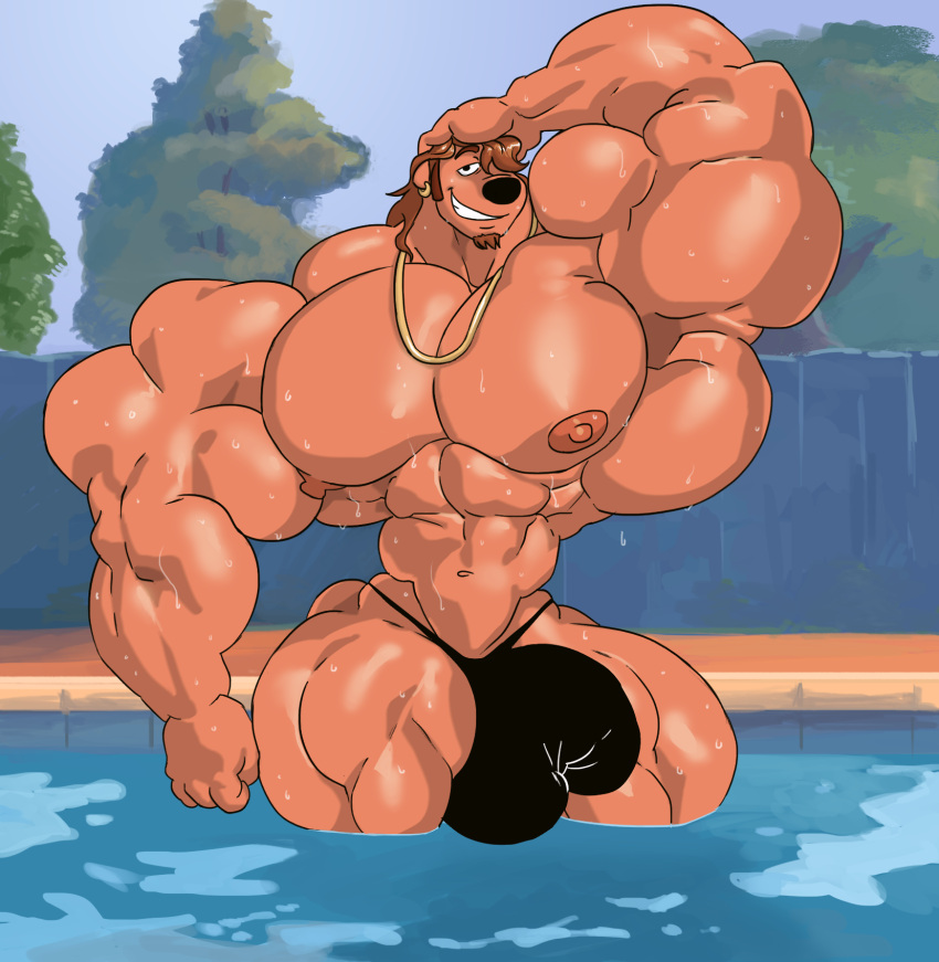 a_goofy_movie abs armpit bara biceps bulge chad_(a_goofy_movie) disney dripping dripping_wet flaccid huge_balls huge_cock huge_testicles hyper hyper_balls hyper_genitalia hyper_muscles hyper_penis hyper_testicles male male_focus male_only muscle muscles muscular muscular_arms muscular_legs muscular_male muscular_thighs nipples nude_male pecs penis penis_out pierced_ears piercing pool poolside pov pov_eye_contact remert smile smiling smiling_at_viewer solo solo_male thick_thighs veins veiny_penis wet wet_body wet_clothes wet_clothing wet_hair wet_shirt wet_skin