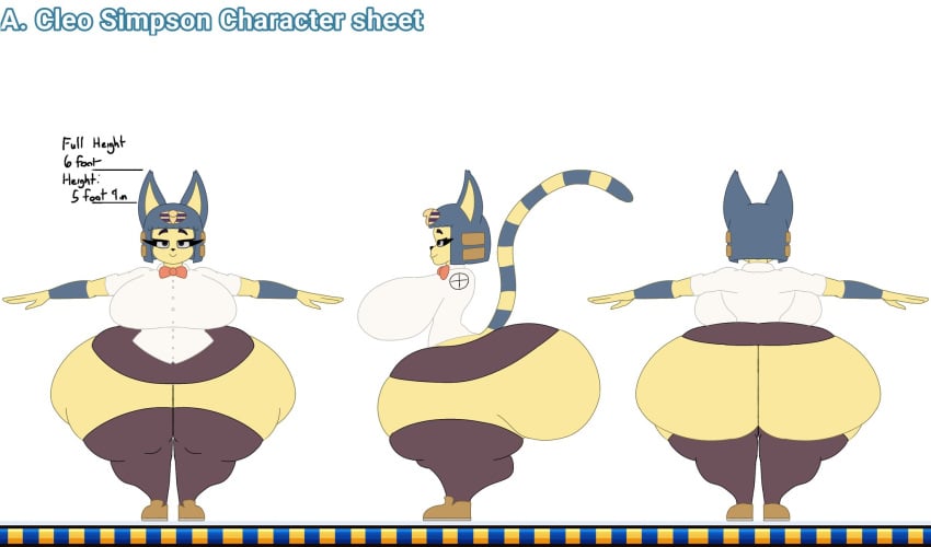 ankha_simpson_(user3345) big_ass big_breasts breasts bubble_butt huge_ass thick_thighs user3345 wide_hips