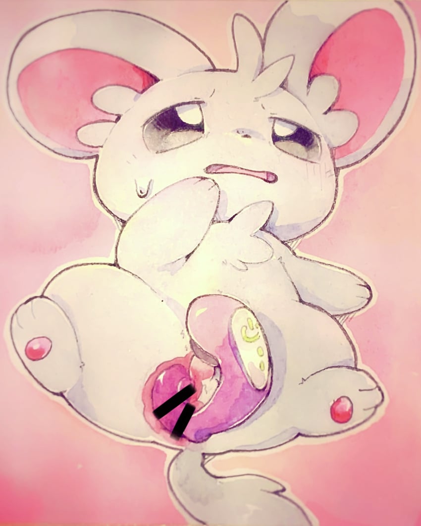 anal_penetration balls chinchilla cub feral grey_fur hi_res male male_only masturbation minccino open_mouth penis pokémon_(species) pokemon pokemon_(species) sex_toy sweat tagme tiny_penis traditional_media_(artwork) trem_trrn