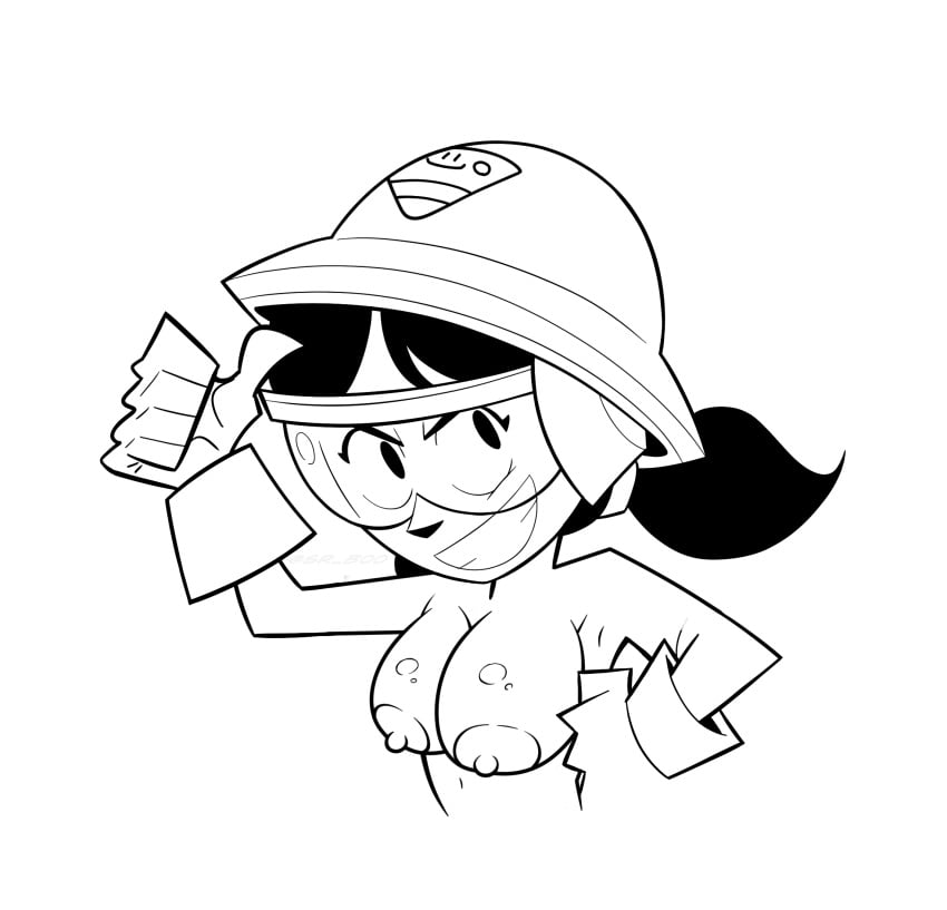 accurate_art_style brawl_stars breasts edit funkeedits honkers jacky_(brawl_stars) no_color sketch