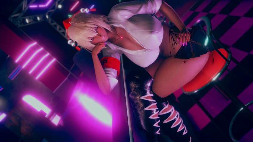 3d bimbo bimbo_body huge_ass midriff motor_okaki navel shameimaru_aya thick_thighs touhou wide_hips