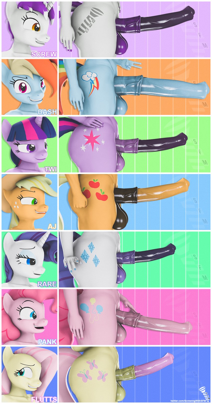 2021 3d 3d_(artwork) anthro applejack_(mlp) balls big_balls big_penis casual character_sheet cutie_mark dickgirl digital_media_(artwork) earth_pony equine_penis fan_character fluttershy_(mlp) friendship_is_magic full-package_futanari furry futa_only futanari hasbro highres horsecock huge_cock humanoid intersex large_penis looking_at_viewer mane_six_(mlp) measuring_penis mlp_oc my_little_pony my_little_pony_friendship_is_magic nail_polish penis_size_chart penis_size_comparison penis_size_comparison_meme penis_size_difference pinkie_pie_(mlp) rainbow_dash_(mlp) rarity_(mlp) screw_(oc) screwingwithsfm side_view size_chart size_comparison size_difference smooth_skin source_filmmaker twilight_sparkle_(mlp) unicorn veiny_penis